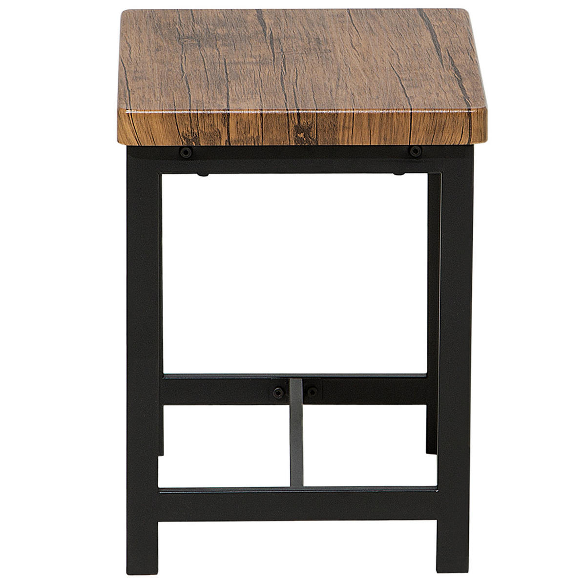 ESSGRUPPE Braun Stahl 4-Sitzer 120 cm Arlington - Schwarz, Holzwerkstoff (120/75/75cm) - Beliani