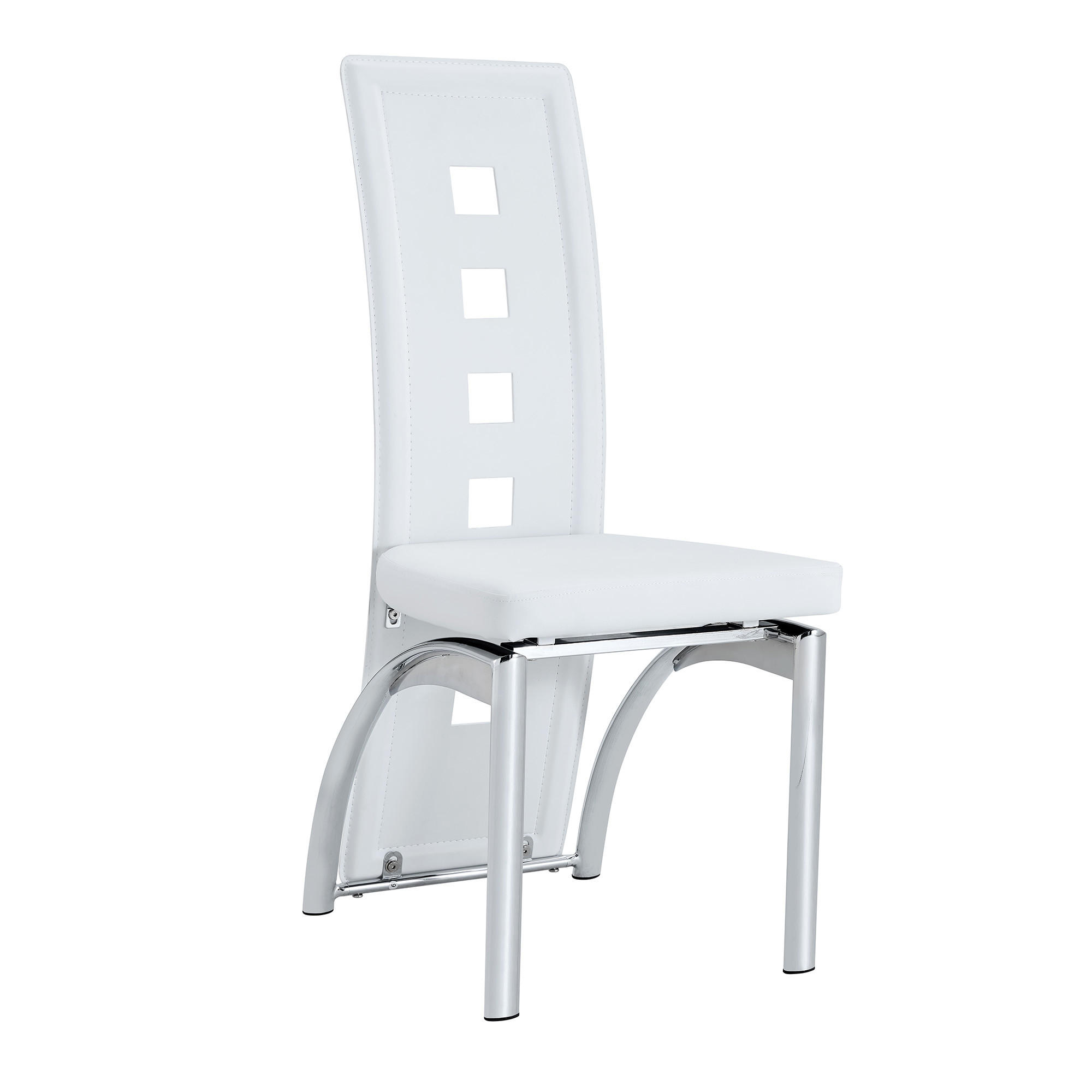 STUHL-SET DE-36590 2 Stück mit PU-Bezug und Metallbeinen Weiß - Weiß, Metall (49/102.5/43cm) - ComfortXL