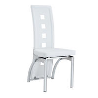 STUHL-SET DE-36590 2 Stück mit PU-Bezug und Metallbeinen Weiß - Weiß, Metall (49/102.5/43cm) - ComfortXL