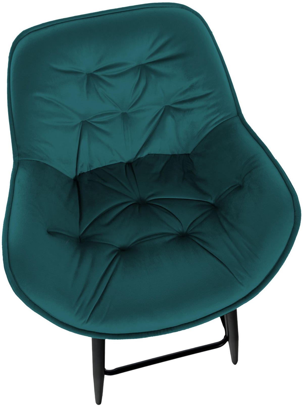 BARHOCKER 2er Set Gibal 76 Samt dunkelgrün - Schwarz/Grün, Textil/Metall (54/103/57.5cm) - TPFLiving