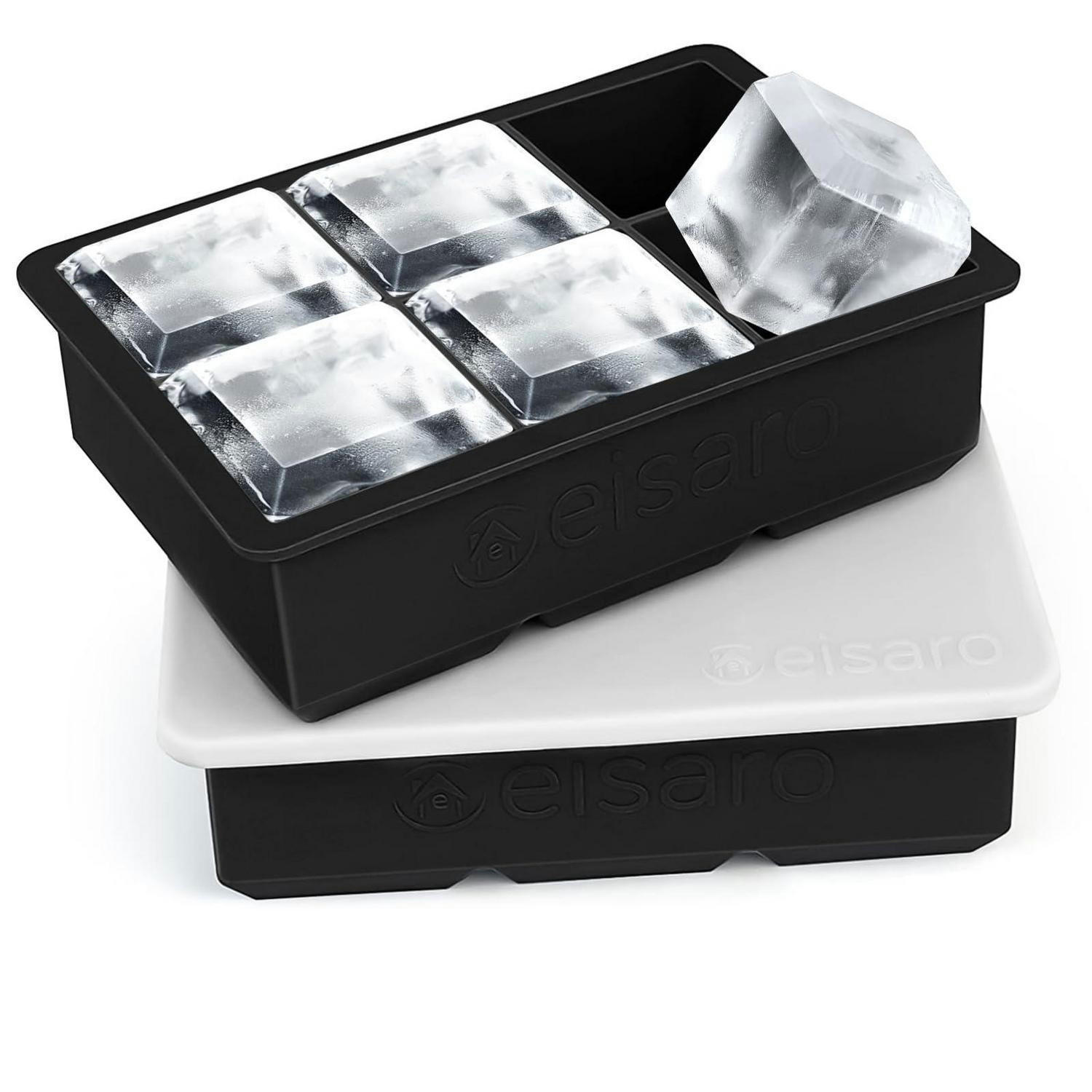 EISWÜRFELFORM Silikon 2er Pack 6-Fach Schwarz - Schwarz, Kunststoff (2/2/2cm)
