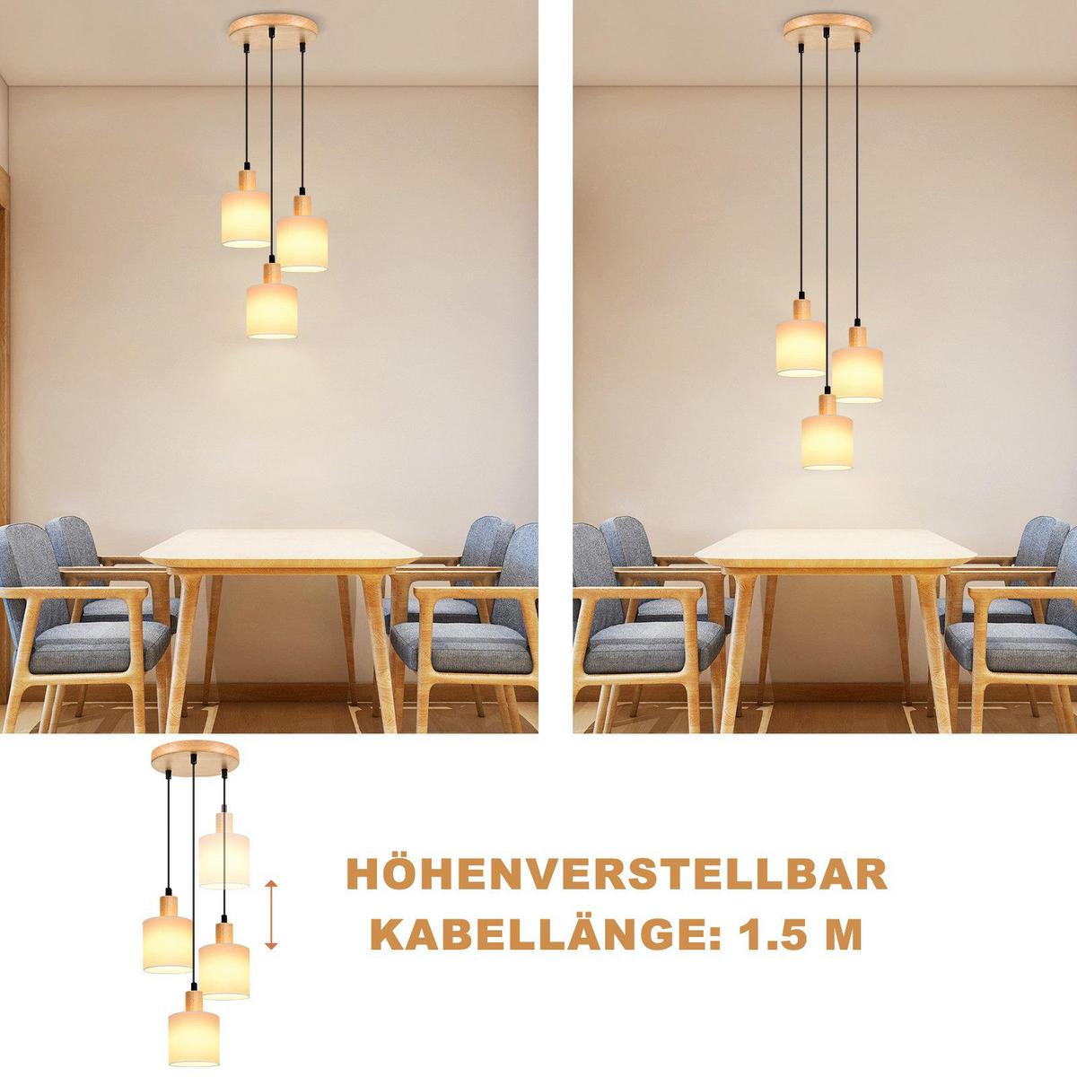 HÄNGELEUCHTE Zukunft 20/20/173 cm - Weiß, Holzwerkstoff (20/20/173cm) - Nettlife