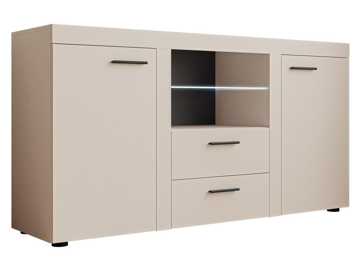 KOMMODE Rumba mit LED Beleuchtung - Sandfarben, Holzwerkstoff (156/82/40cm) - MIRJAN24