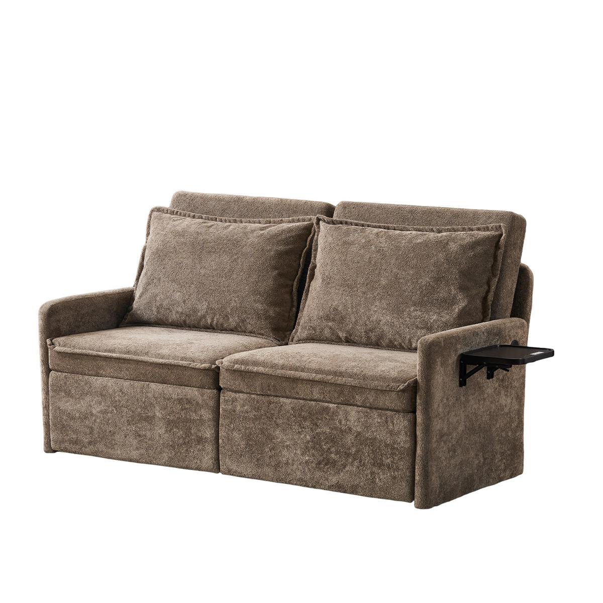 SCHLAFSOFA 172.5/71/95 cm Braun mit USB-Anschluss, 5-fach verstellbarer Rückenlehne und Stauraum - Braun, Textil (71/95/172.5cm) - Oxeza