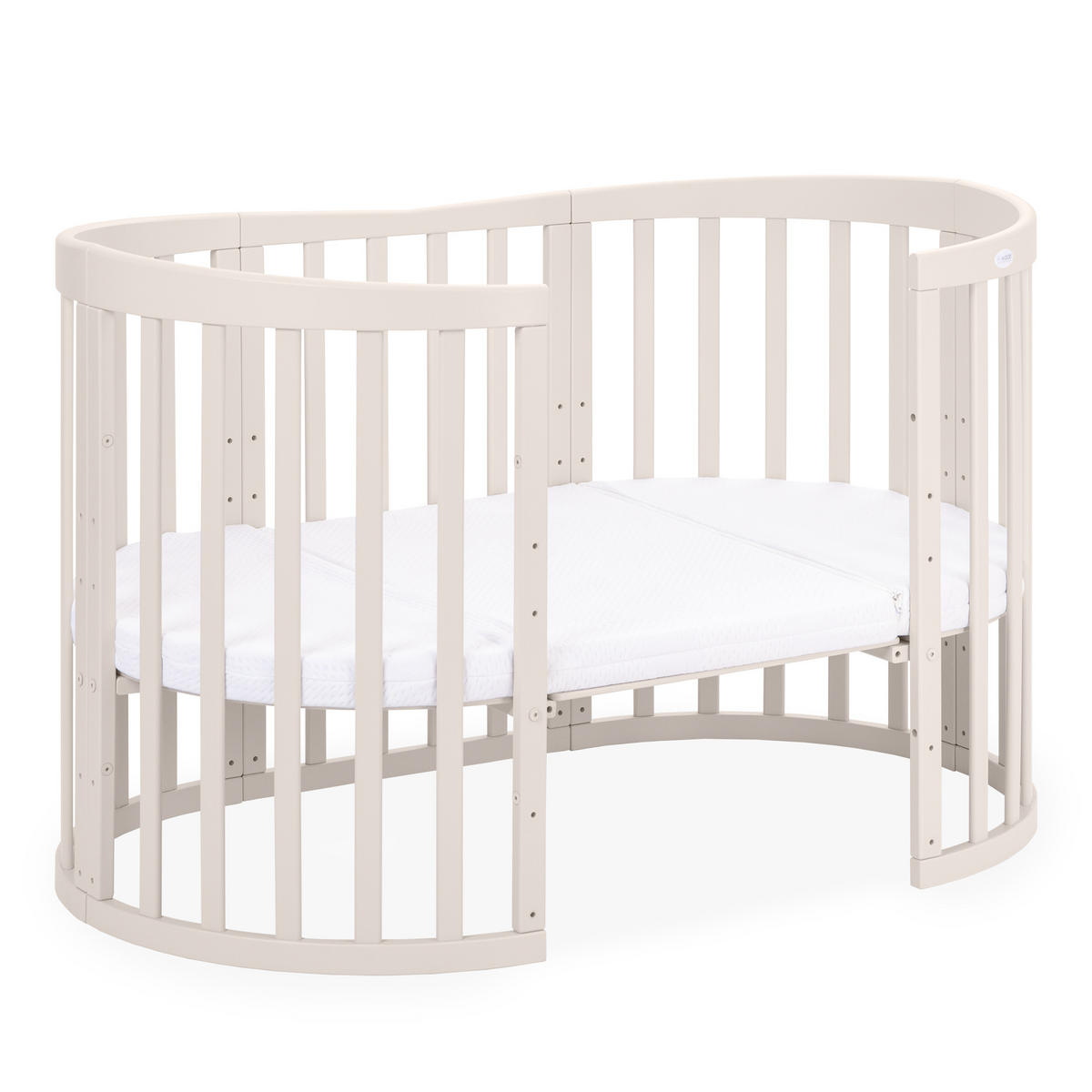 PĂTUȚ bebe Cașmir oval 7in1 cu saltea - cașmir, material textil/lemn (73/125cm) - waldin