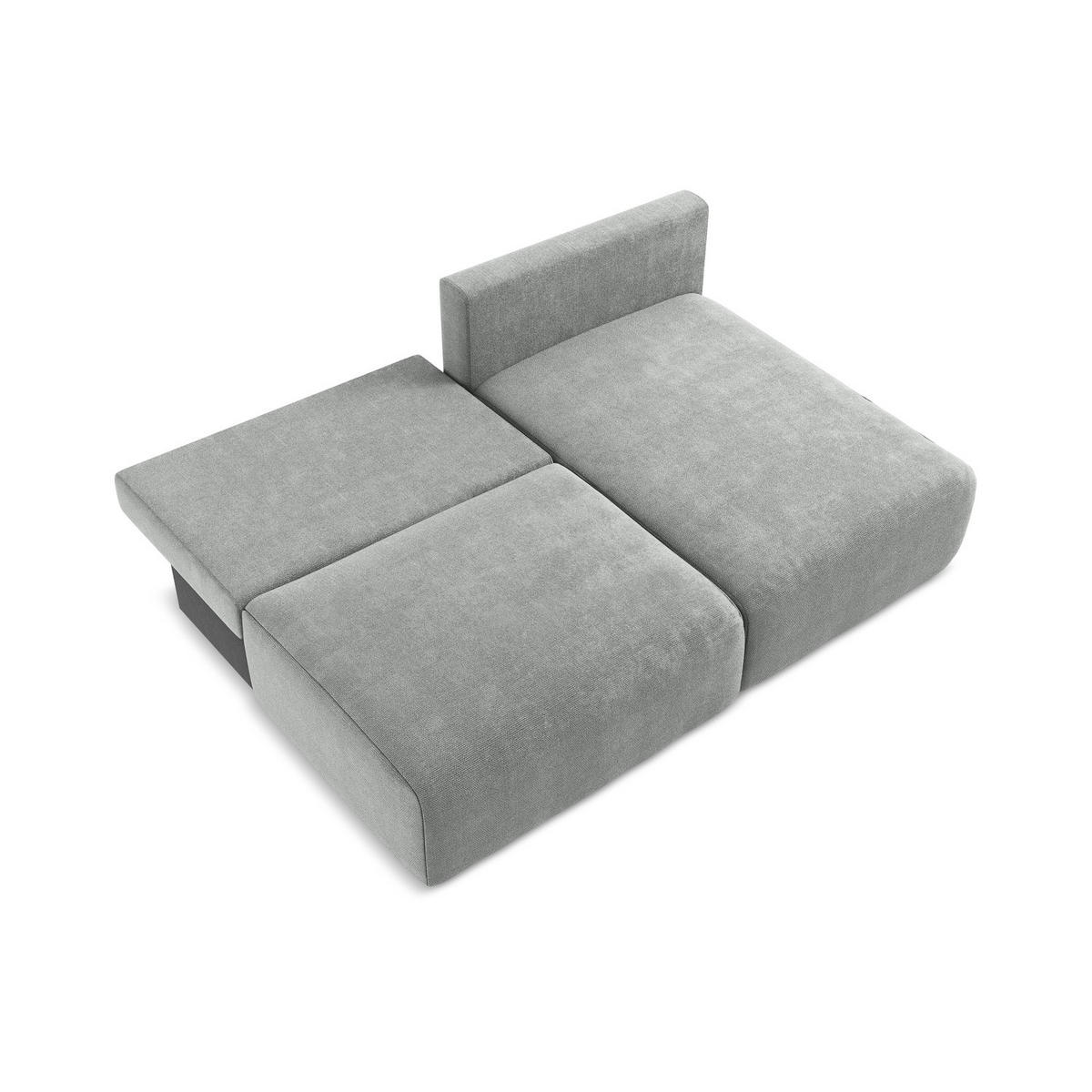 ECKSOFA mit Schlaffunktion rechts Chenille Stoff Grau - Blau/Schwarz, Kunststoff/Textil (210/149cm) - LaMiaSofa