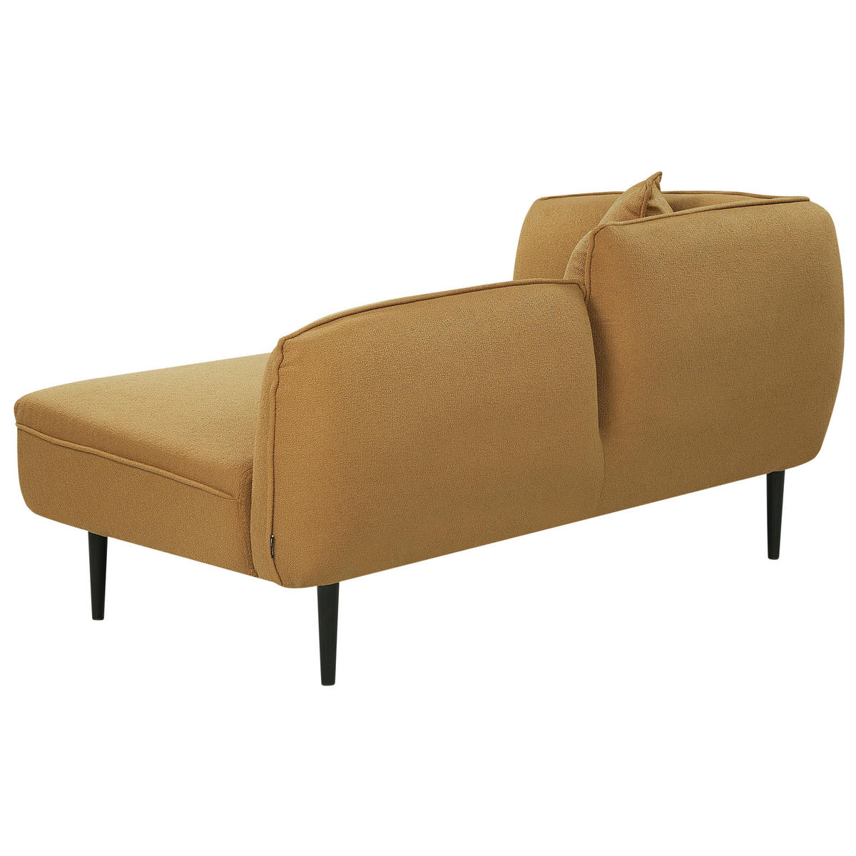 ČALOUNĚNÉ LEHÁTKO CHAISE LONGUE LEVOSTRANNÉ Bouclé Hořčicově žluté Chevannes - černá/žlutá, textil (138/74/77cm) - Beliani
