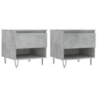 COUCHTISCHE 2 Stk. Betongrau 50x46x50 cm Holzwerkstoff - Grau, Holzwerkstoff (46/50/50cm) - furnicato