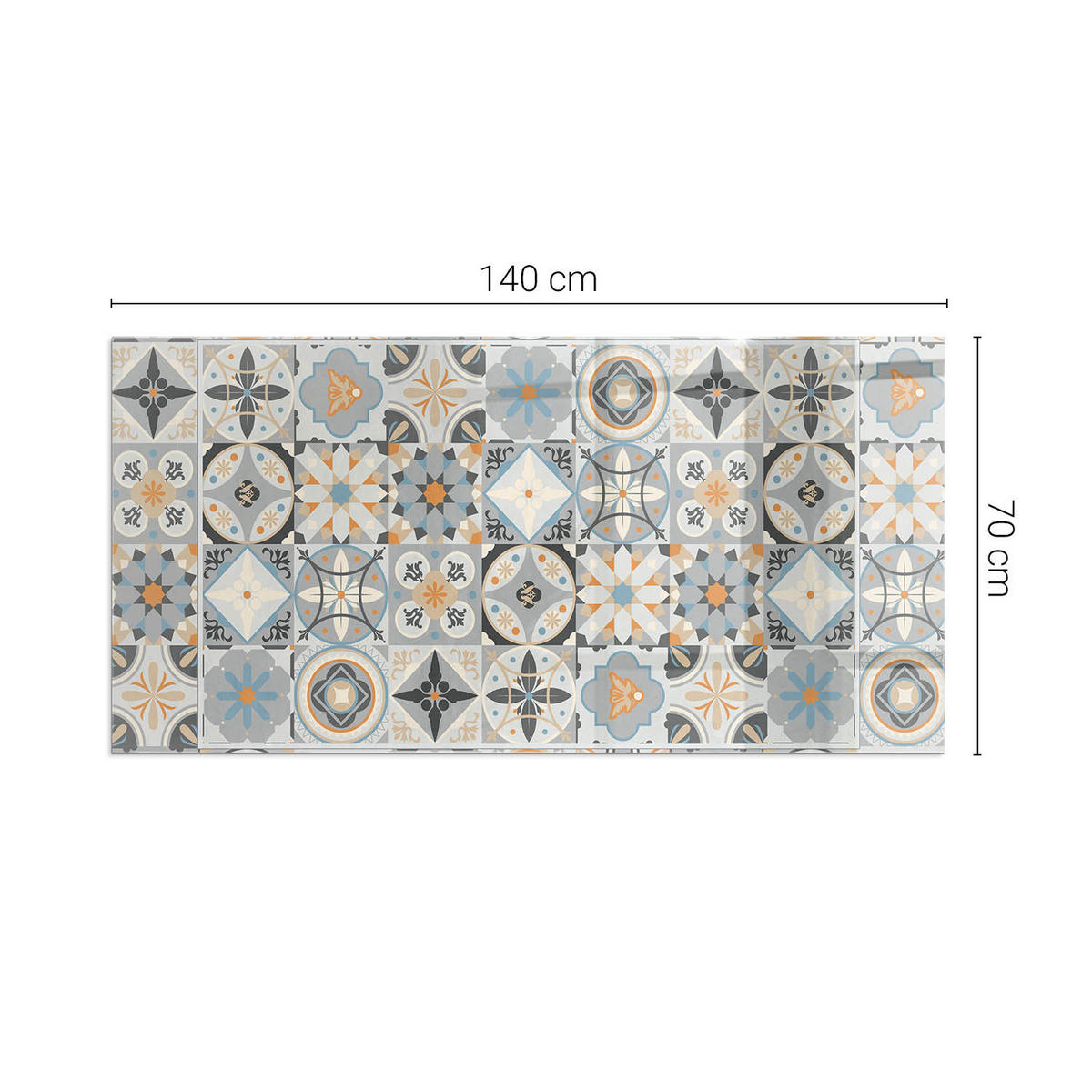 GLASPLATTE für Kamin 140x70 cm Grau - Grau, Glas (140/70/0.4cm) - ArtPrintCave