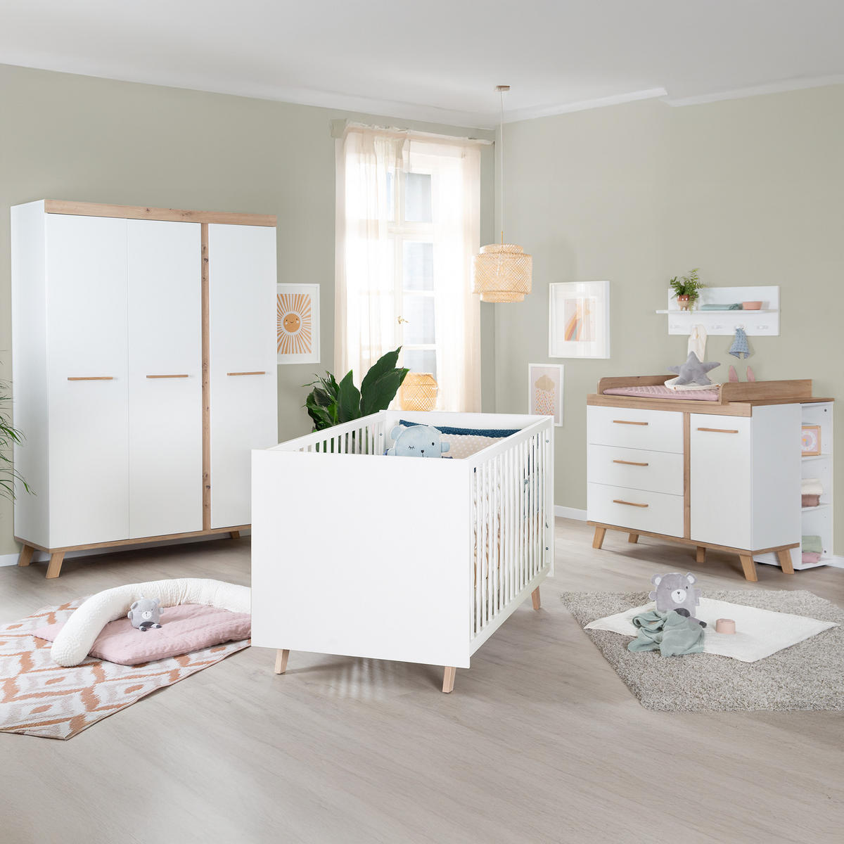 KLEIDERSCHRANK Smile - Weiß, Holz/Holzwerkstoff (140/200/50cm) - Roba