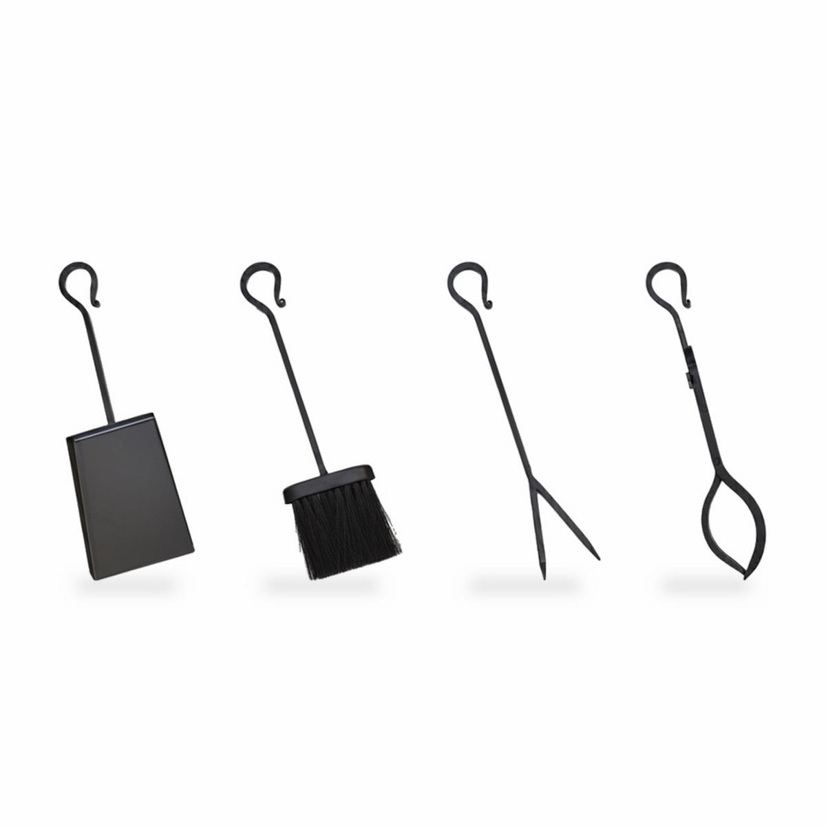 ORODJE Črno za kamin 5-delni-set - črna, kovina (30/45/10.5cm) - Relaxdays