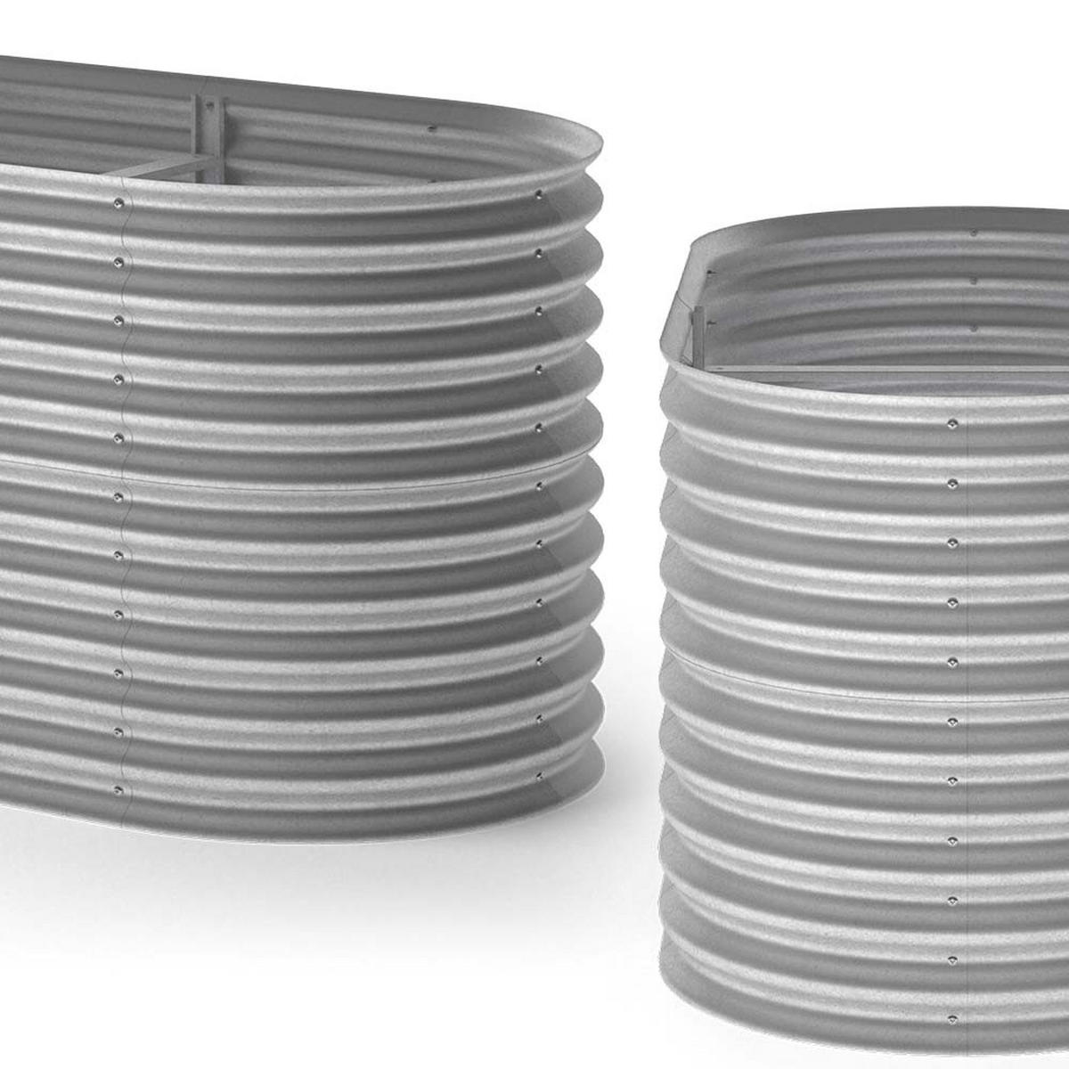 KOMPOSTER Garten, Silber, 160 x 82 cm - Silberfarben, Metall (160/80/82cm) - Vicco