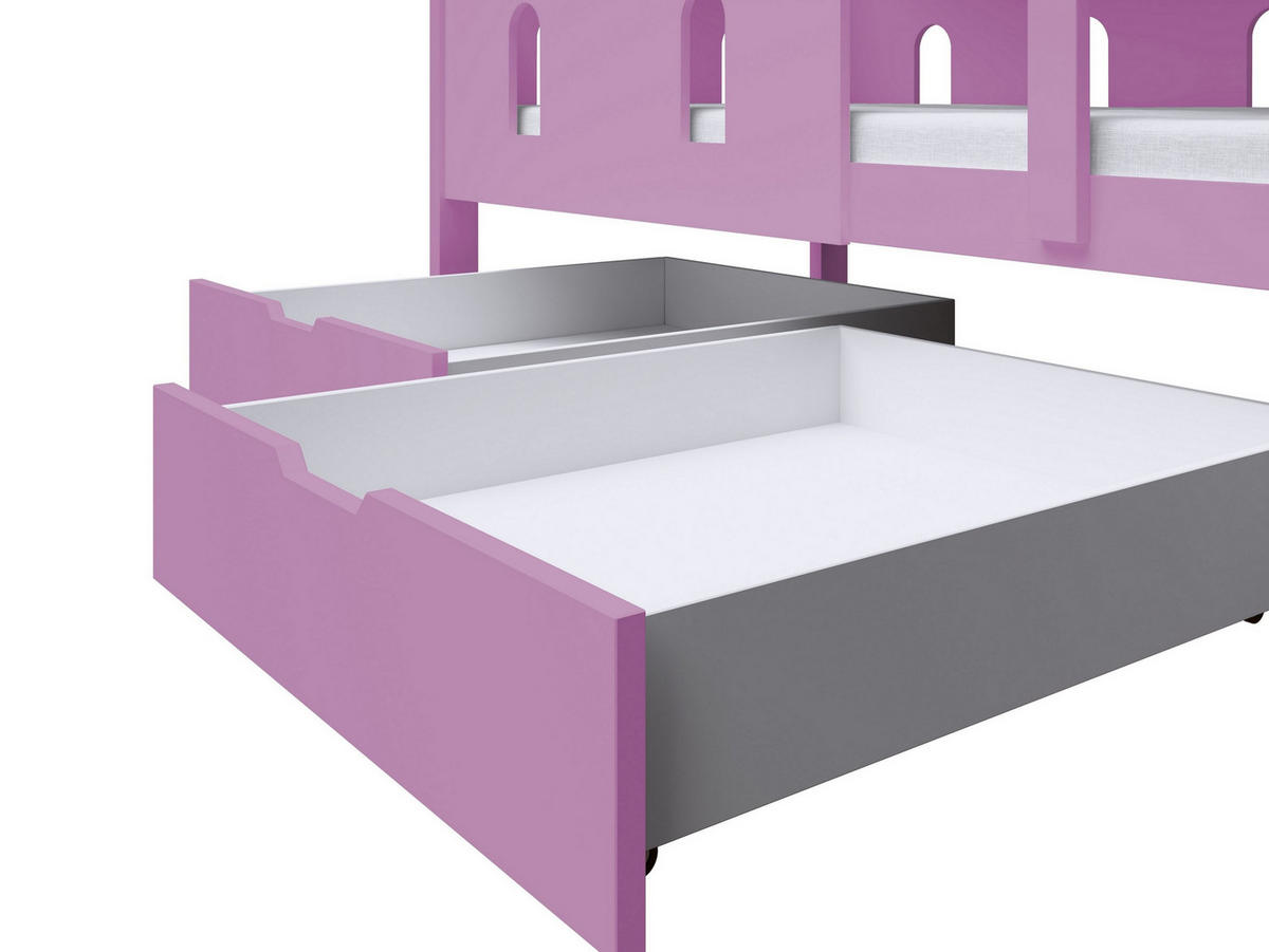 VYSOKÁ Postel AVALON 75x180 s úložným prostorem, Růžová - růžová, dřevo (75/180cm) - MASSENO
