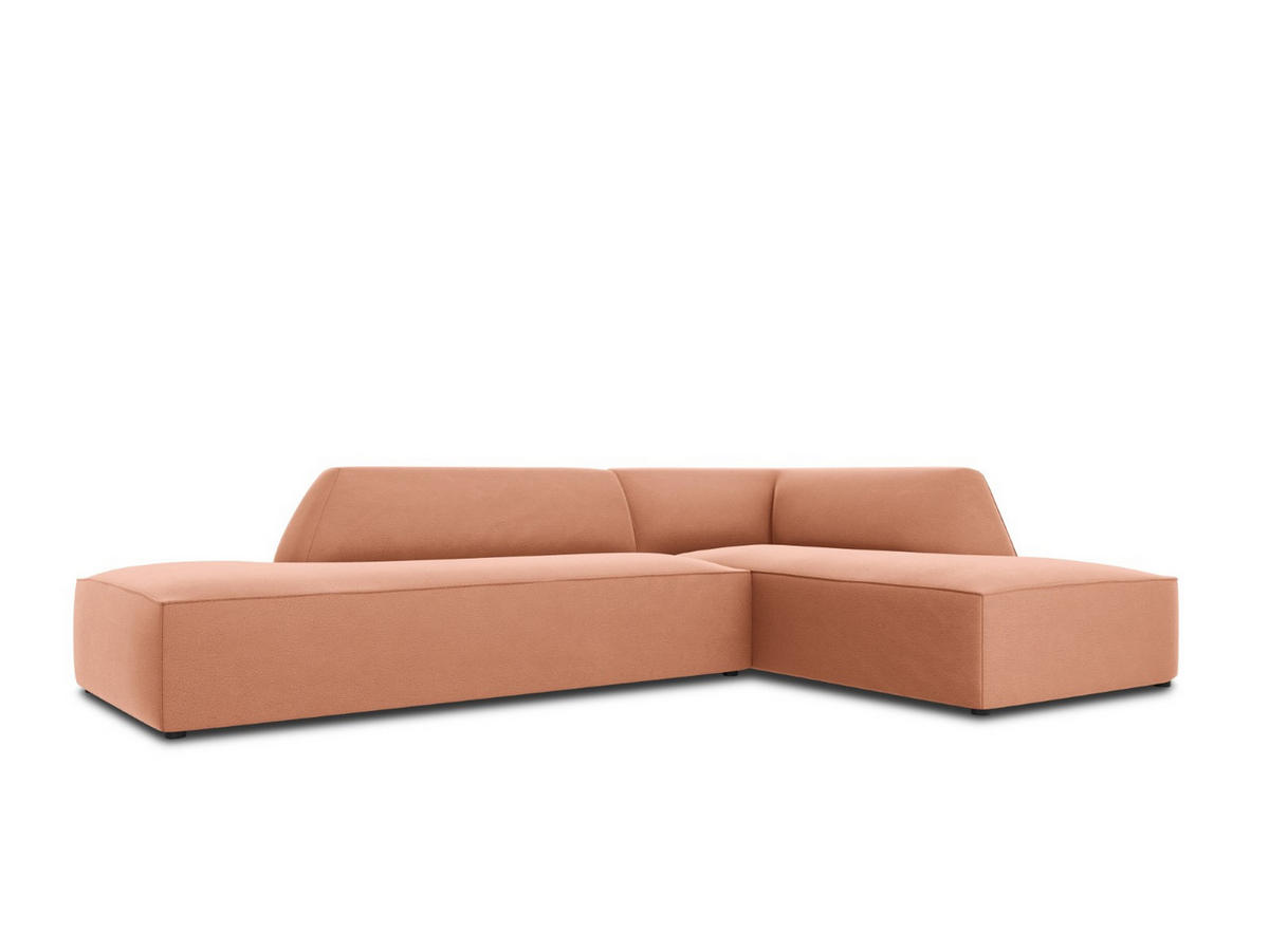 ECKSOFA rechts Ruby aus Samt rosa 4 Sitzplätze - Pink, Textil (180/273cm) - Micadoni