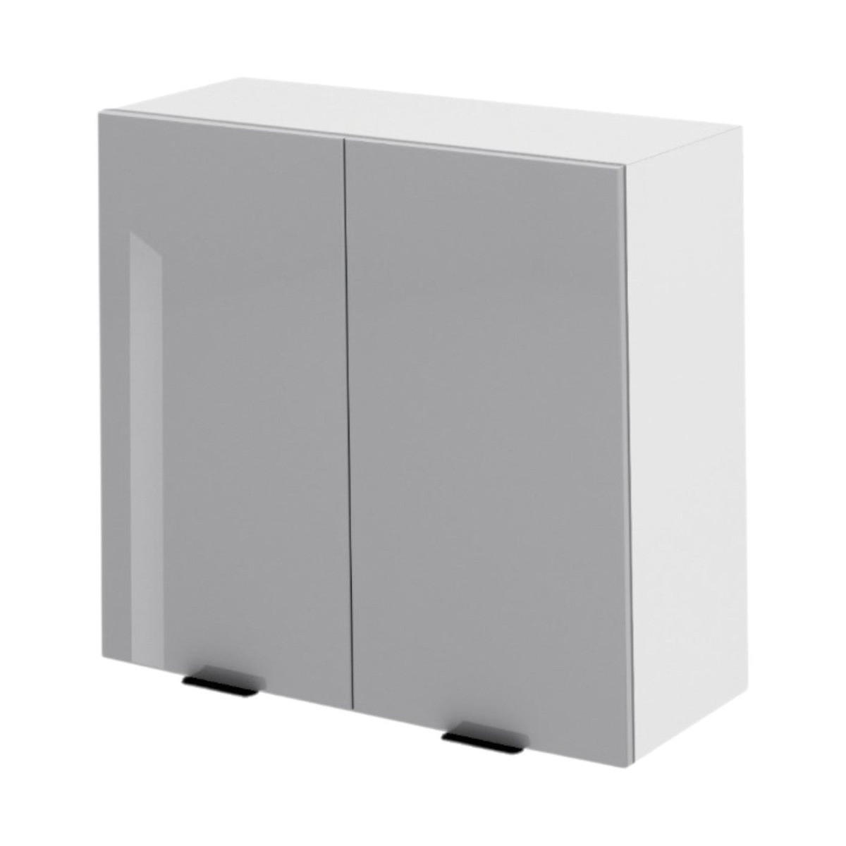 OBERSCHRANK – 80 cm – KU-W80 – Lunara – Grau Hochglanz - Grau, Holzwerkstoff (80/72/30cm) - hi-markt