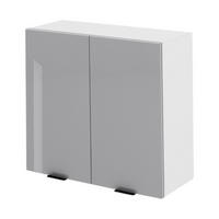 OBERSCHRANK – 80 cm – KU-W80 – Lunara – Grau Hochglanz - Grau, Holzwerkstoff (80/72/30cm) - hi-markt