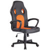 DREHSTUHL Lederlook schwarz/orange - Schwarz/Orange, Kunststoff/Textil (61/106/59cm) - CLP