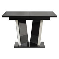 ESSTISCH ausziehbar Doha II - Schwarz Hochglanz, Holzwerkstoff (80/120/75cm) - MIRJAN24