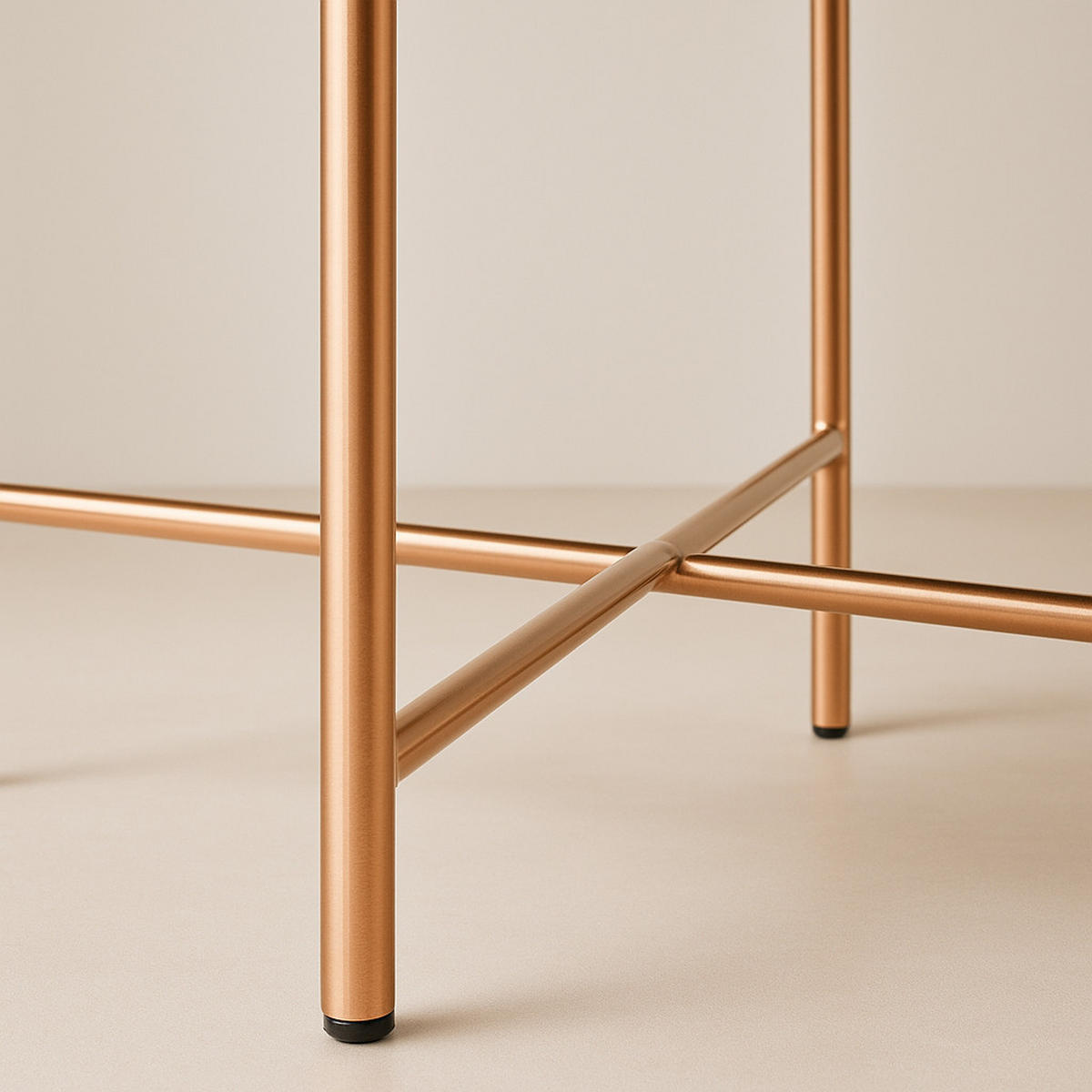 COUCHTISCH Gina schwarz / Kupfer 82 / 82 / 40cm - Schwarz/Kupferfarben, Glas/Holz (82/82/40cm) - Feldmann-Wohnen