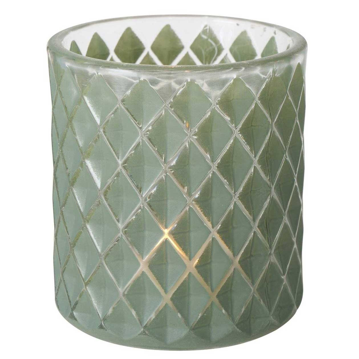 KERZENHALTER Dustin Mosaik Ø 8 cm - Grün, Glas (8/9/8cm) - Boltze Home