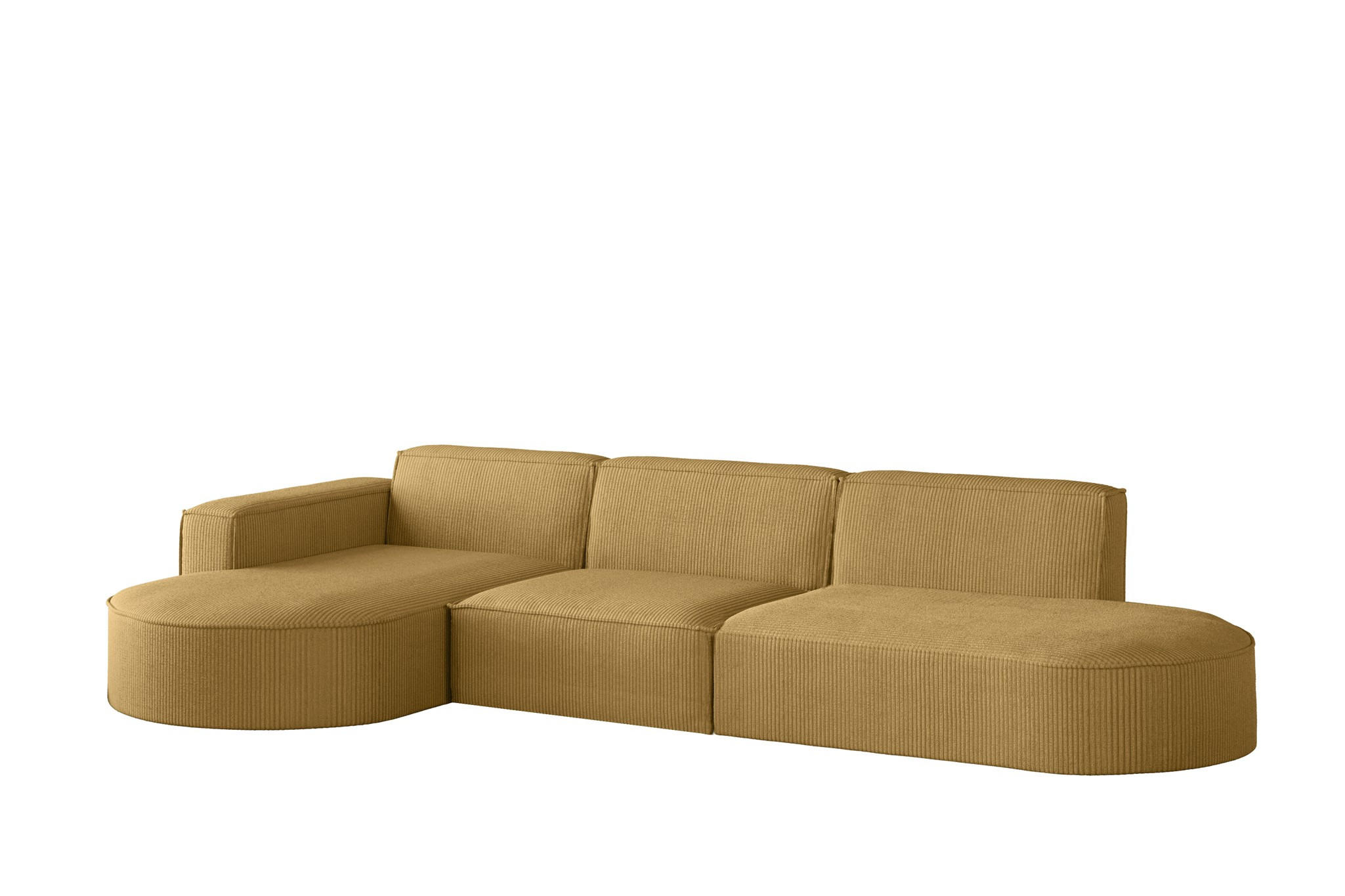 ECKSOFA Palma In Scala - Gelb, Holzwerkstoff/Textil (296/165cm) - Fun Möbel