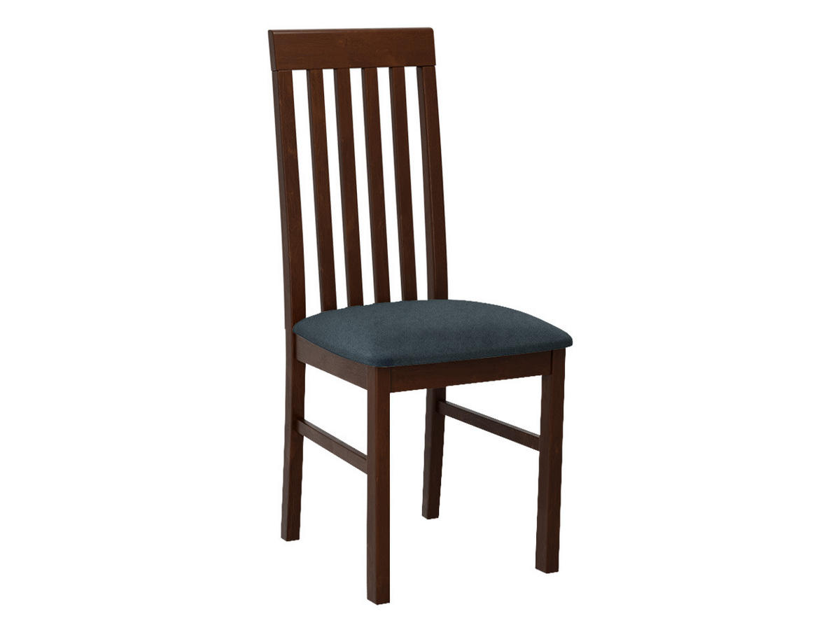 STUHL Nilo I, Holzfarbe: Walnuss - Walnussfarben/Blaugrau, Holz (43/96/48cm) - MIRJAN24