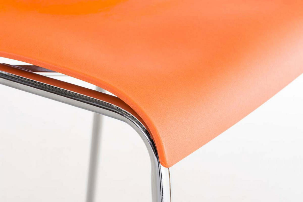BARHOCKER Kunststoff Orange - Chromfarben/Orange, Kunststoff/Metall (43/100/48cm) - CLP