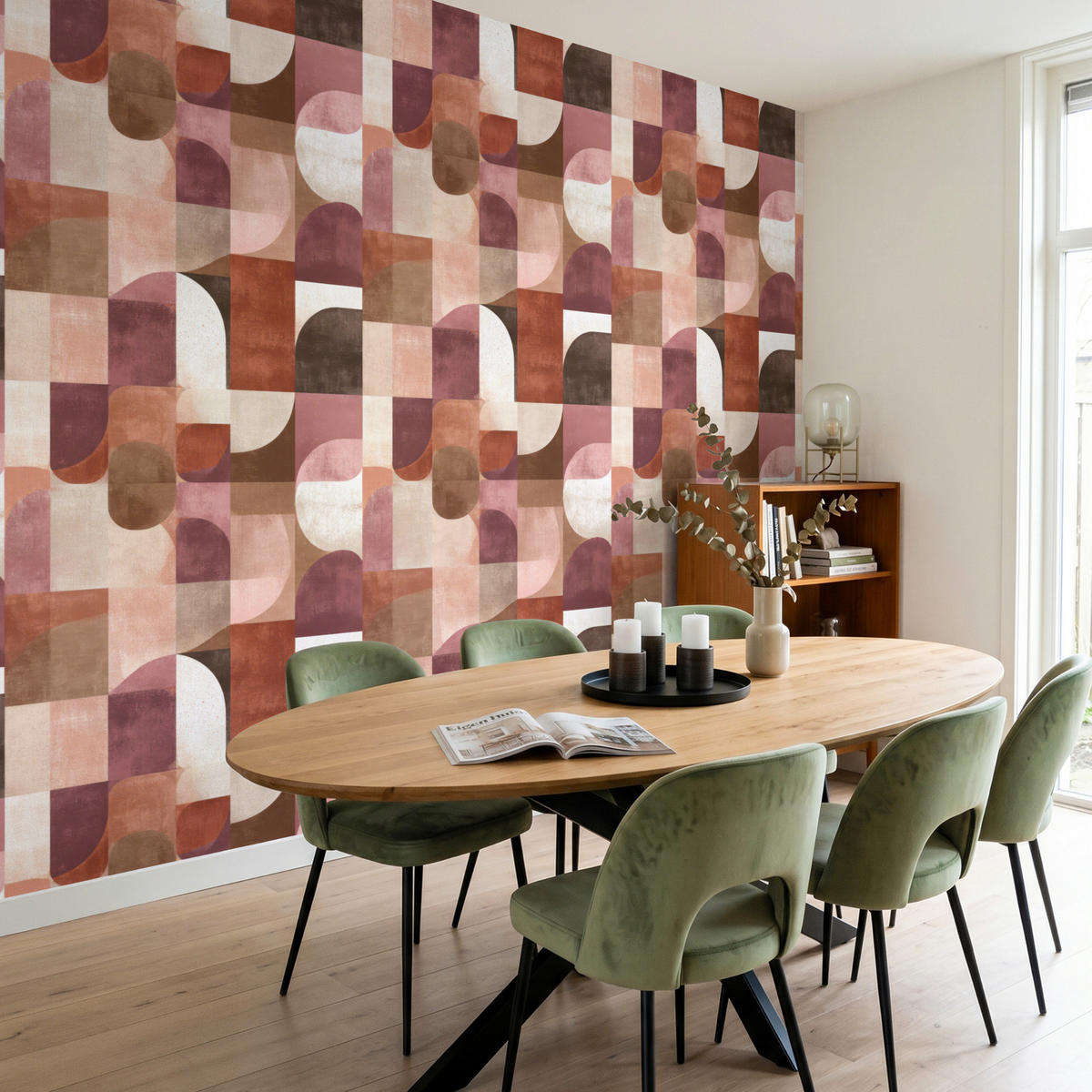 TAPETE - Geometrie - Modern - Retro - 280x220 cm - Multicolor, Papier (280/220cm) - OnlyWow