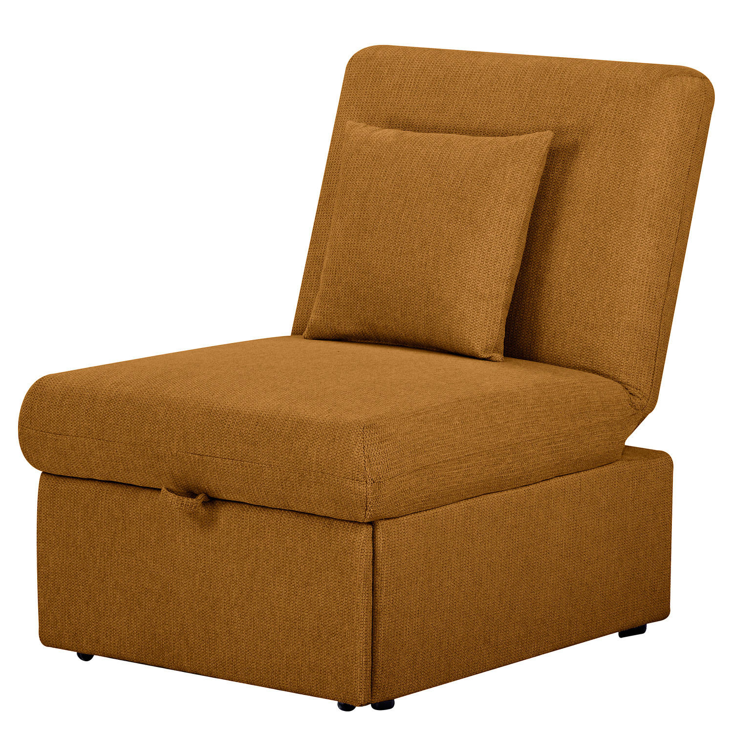 SCHLAFSESSEL - Chenille / Kunststoff - Schwarz/Orange, Kunststoff/Textil (70/95/97cm) - home24
