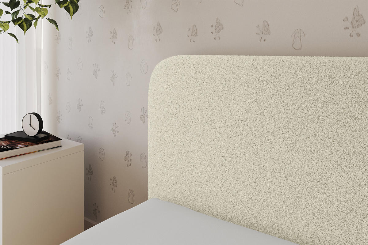 EINZELLBETT Jugendbett mit Bettkasten, Rechts - ALVY 80x200 Beige - Perlmutt, Holzwerkstoff/Textil (80/200cm) - ALTDECOR