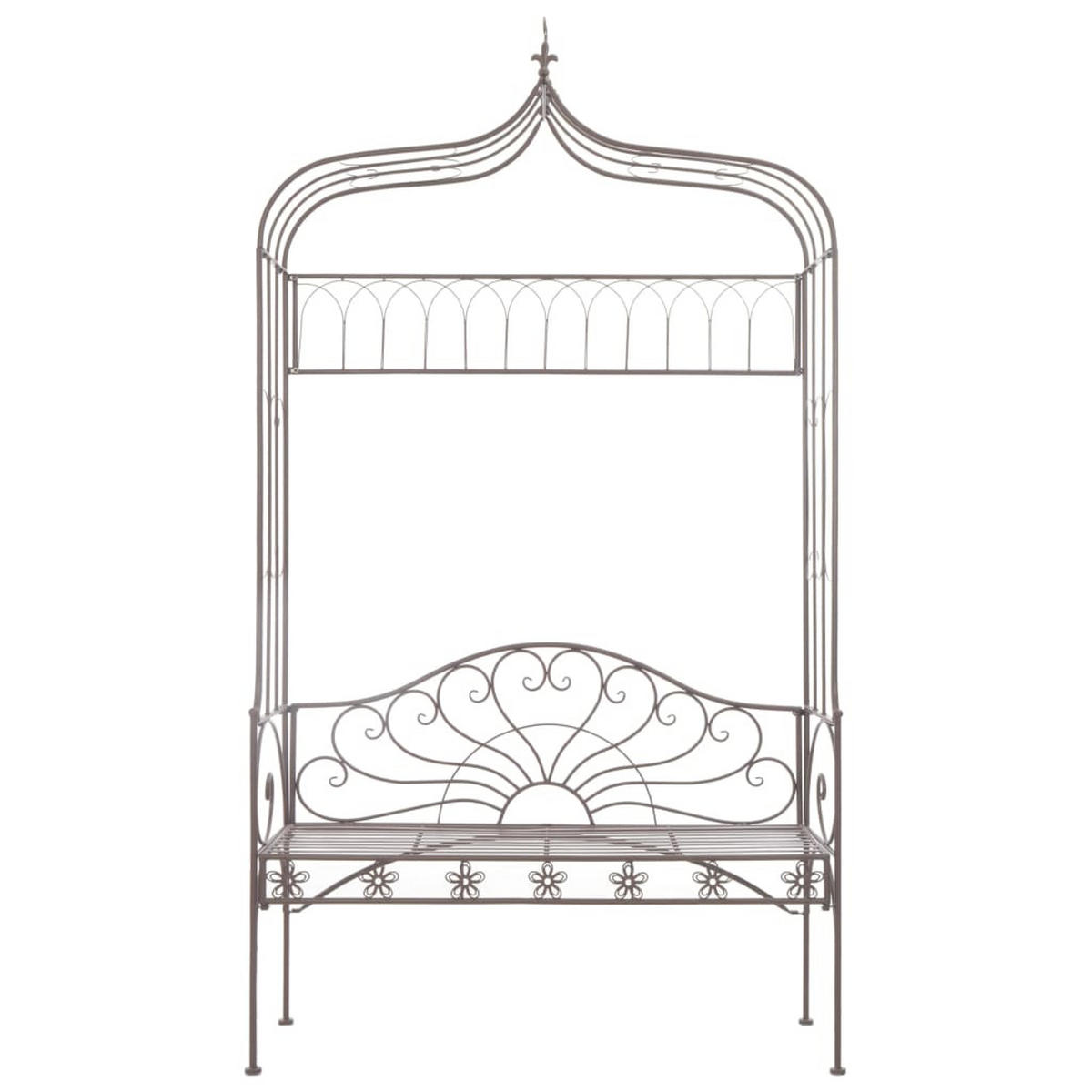 GARTENBANK 122 Cm Eisen Antik Braun - Braun, Metall (122/220/43cm) - vidaXL