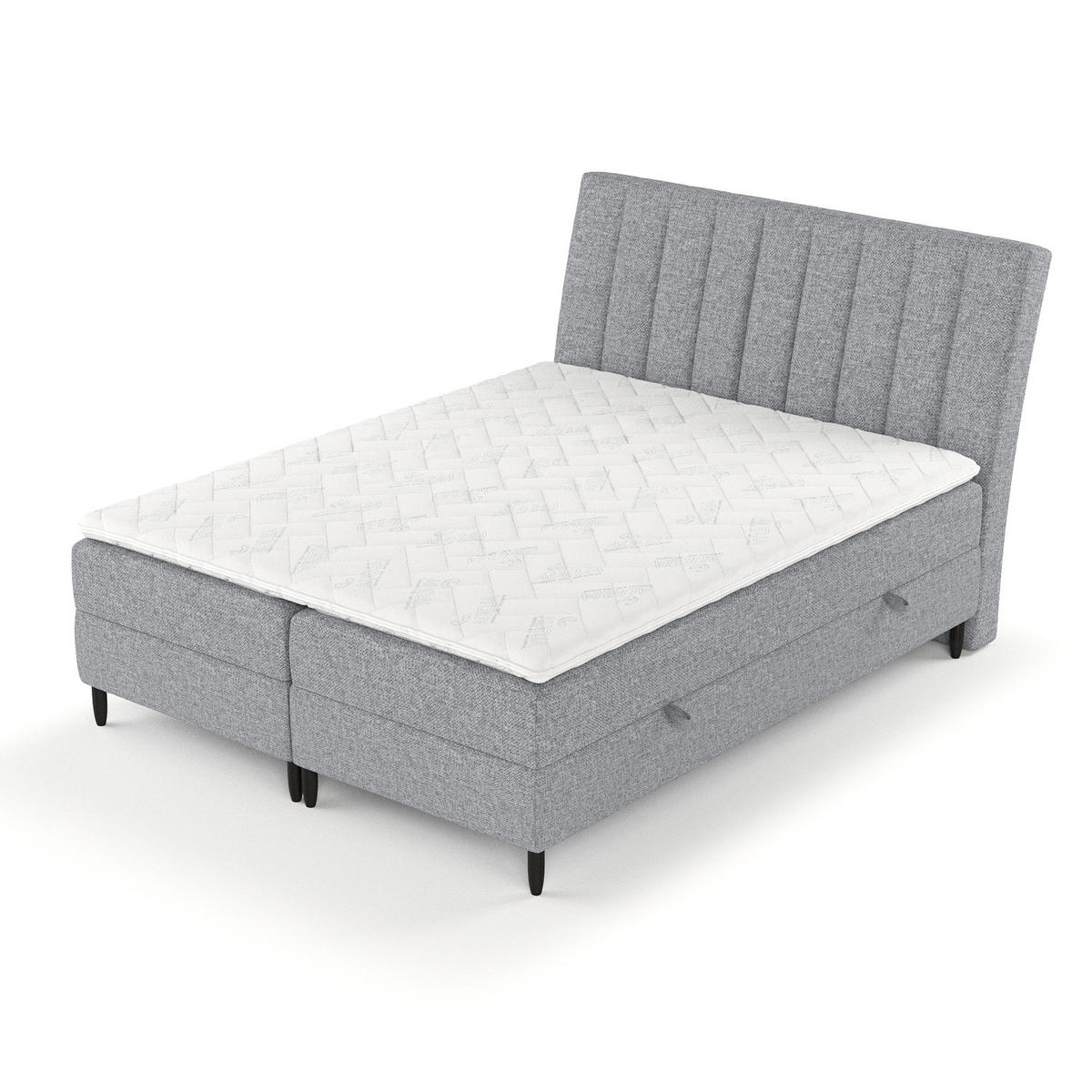 BOXBETT Merton Grau 180/200 cm - Schwarz/Grau, Holz/Holzwerkstoff (180/200cm) - Maison de Reve