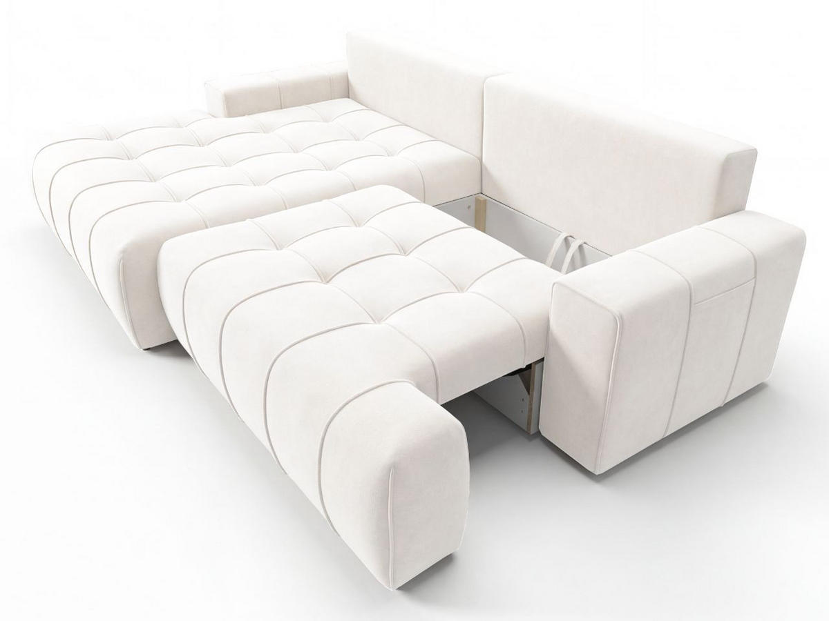 ECKSOFA Tulio Creme Links - Creme, Holz/Textil (270/165cm) - Graingold