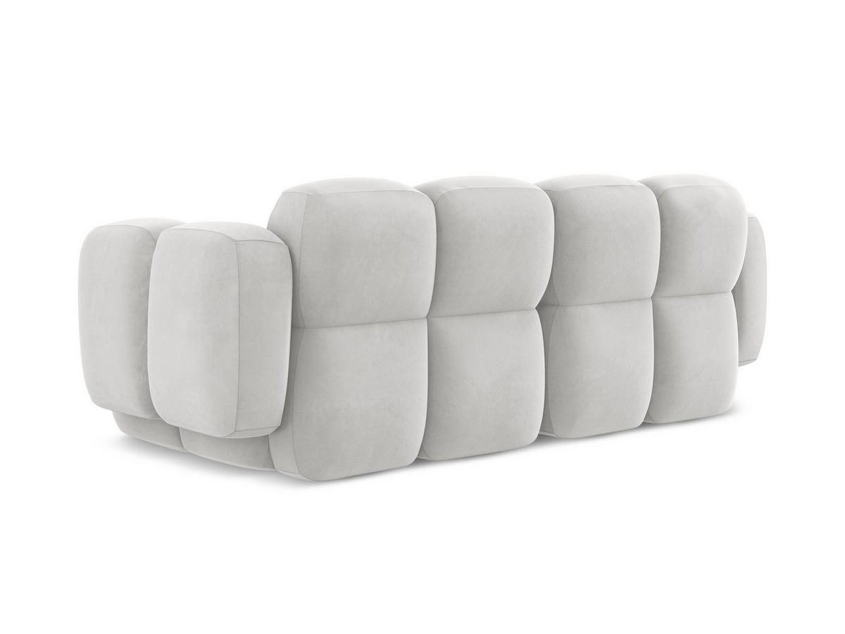 2-SITZER SOFA Samt Stoff Grau - Silberfarben/Schwarz, Holzwerkstoff/Kunststoff (210/72/115cm) - Makamii