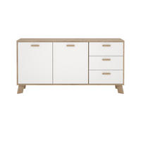 SIDEBOARD, Ikast, Eiche, Holzwerkstoff, 148 x 40 x 73 cm - Weiß, Holzwerkstoff (39.1/73/147.2cm) - Calicosy