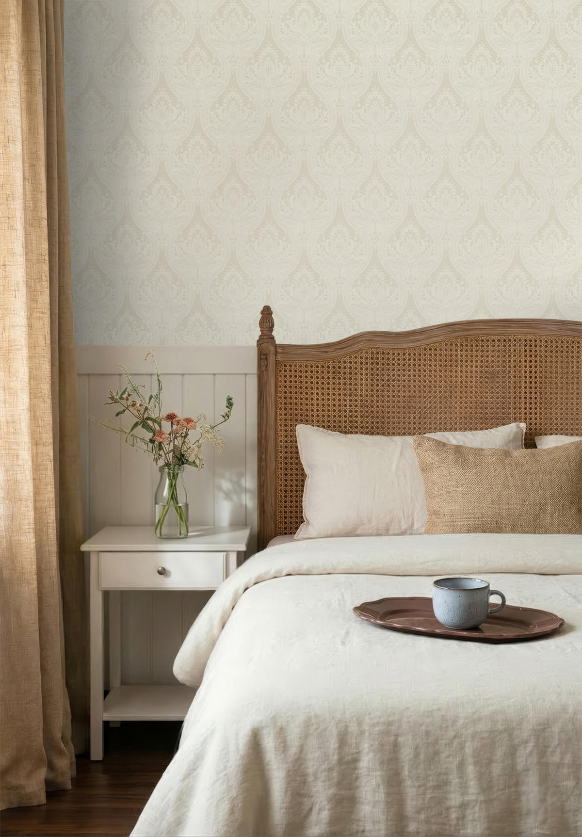 TAPETE Barockmuster 53 cm x 10.05 m - Beige, Papier (53/1000cm) - ESTAhome