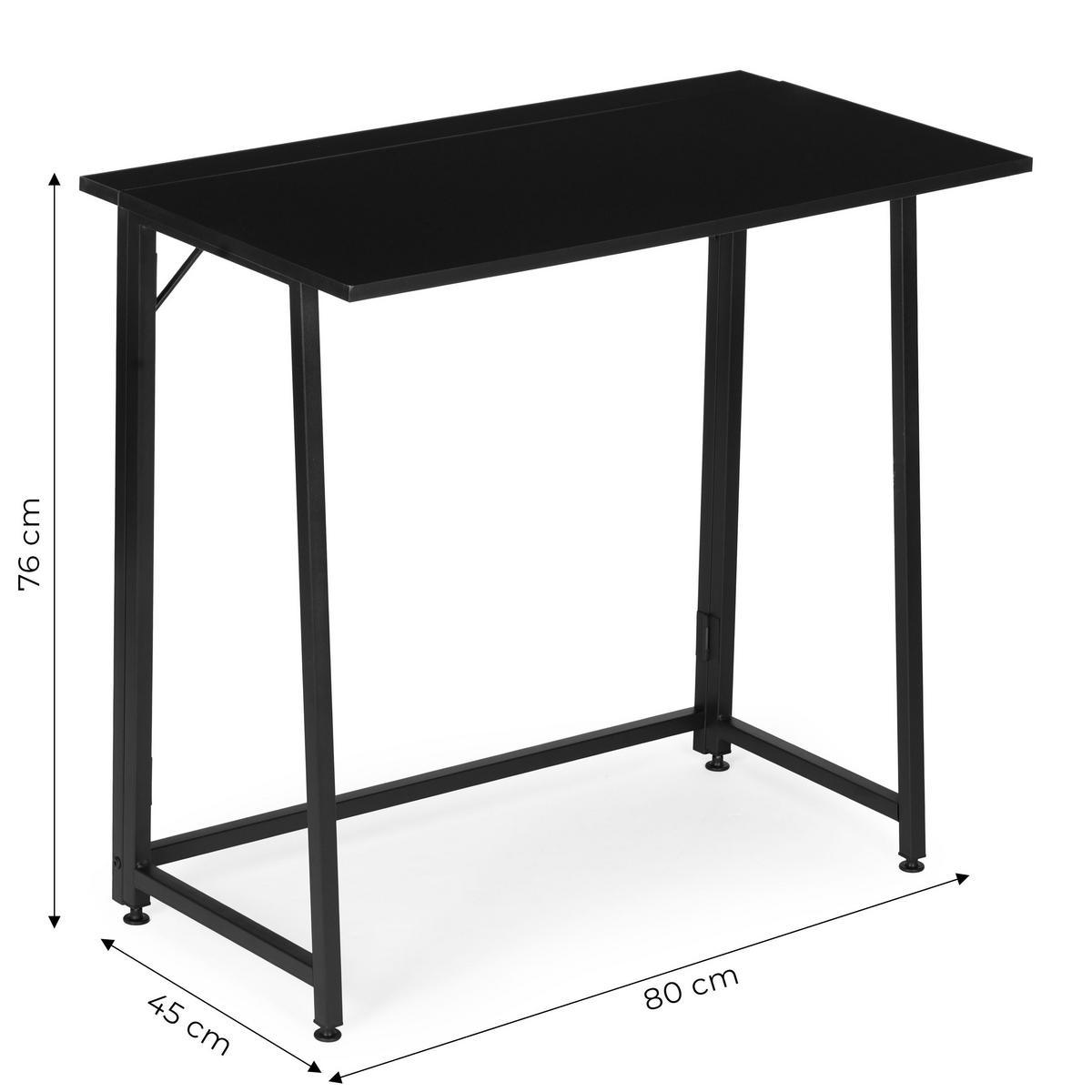 SCHREIBTISCH ARLO Schwarz - Schwarz, Holzwerkstoff (45/80/76cm) - Mat-Haus