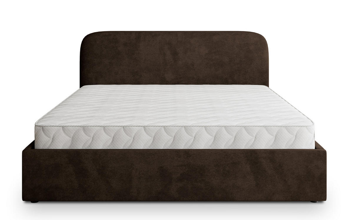 POLSTERBETT RENIVE K 120x200 cm mit Bettkästen - Braun - Braun, Holz/Textil - MASSENO