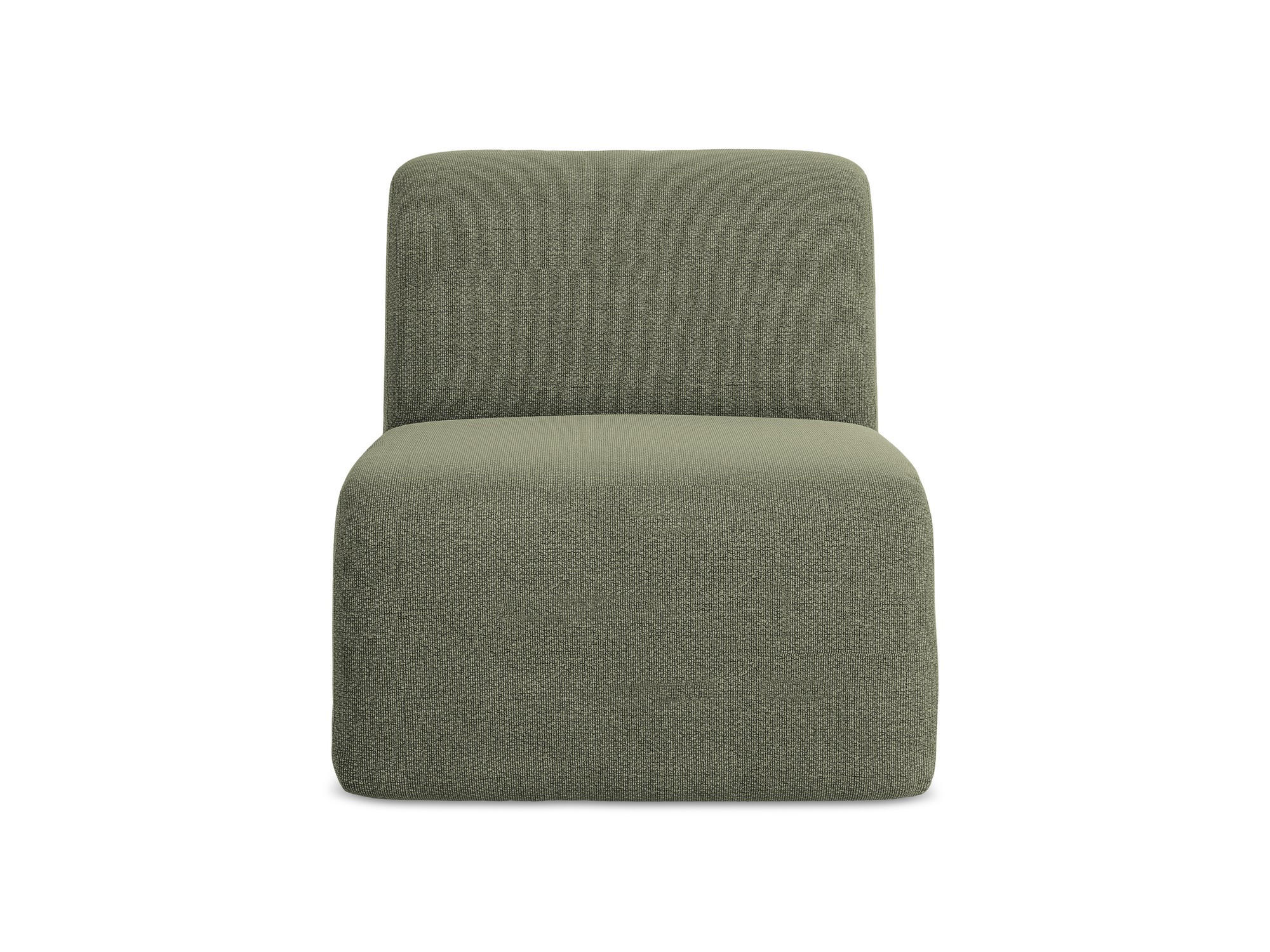 SOFAELEMENT Bouclé Stoff Grün - Schwarz/Olivgrün, Holzwerkstoff/Kunststoff (70/75/94cm) - Makamii