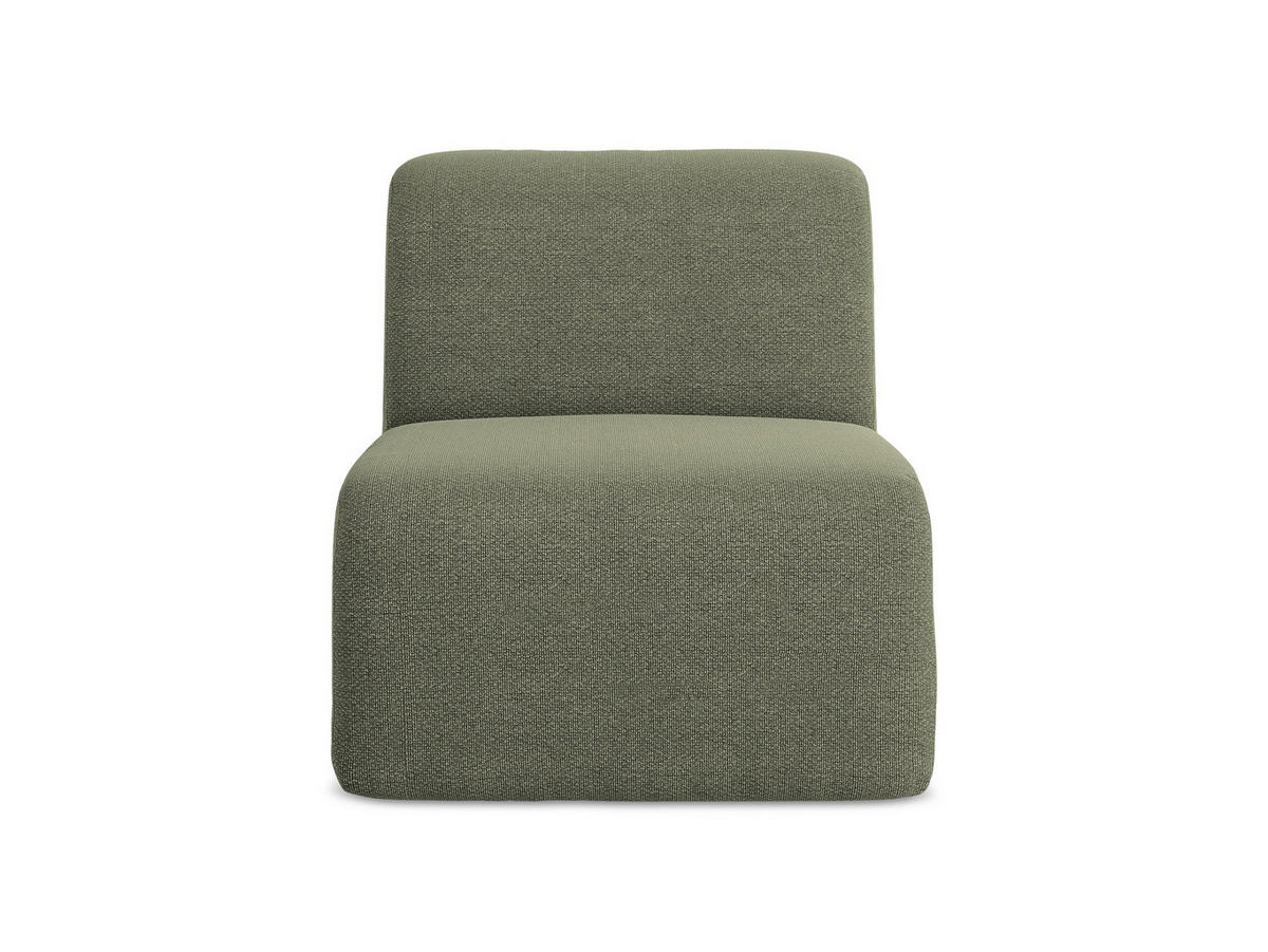 SOFAELEMENT Bouclé Stoff Grün - Schwarz/Olivgrün, Holzwerkstoff/Kunststoff (70/75/94cm) - Makamii