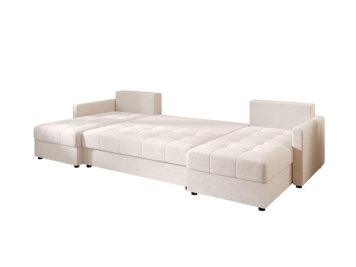 ECKSOFA MOS U BIS Itaka 16 mit Schlaffunktion - Beige, Textil (285/85/140cm) - Bedante