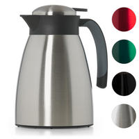 THERMOSKANNE Kaffee Carla 1L Edelstahl – Große Isolierkanne 1000 ml - Edelstahlfarben, Metall (1L) - Blumtal