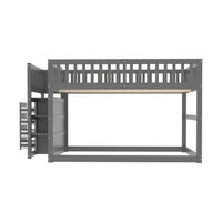 ETAGENBETT 140x200 Sicherheitsbett Staufach Holz Grau - Grau, Holzwerkstoff - FLIEKS