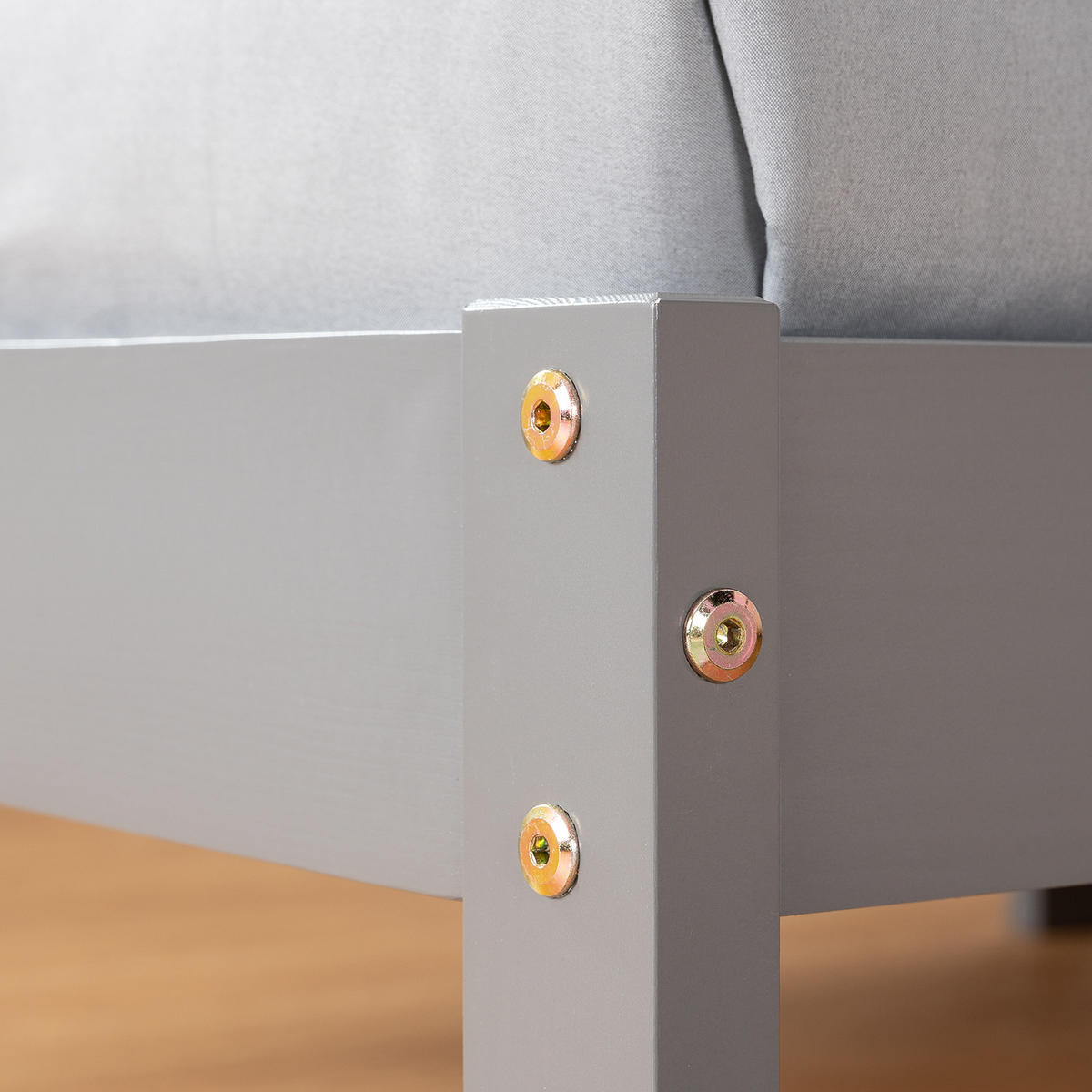 HOLZBETT Grau 90/200 cm mit Lattenrost - Grau, Holz (90/200cm) - Homestyle4u