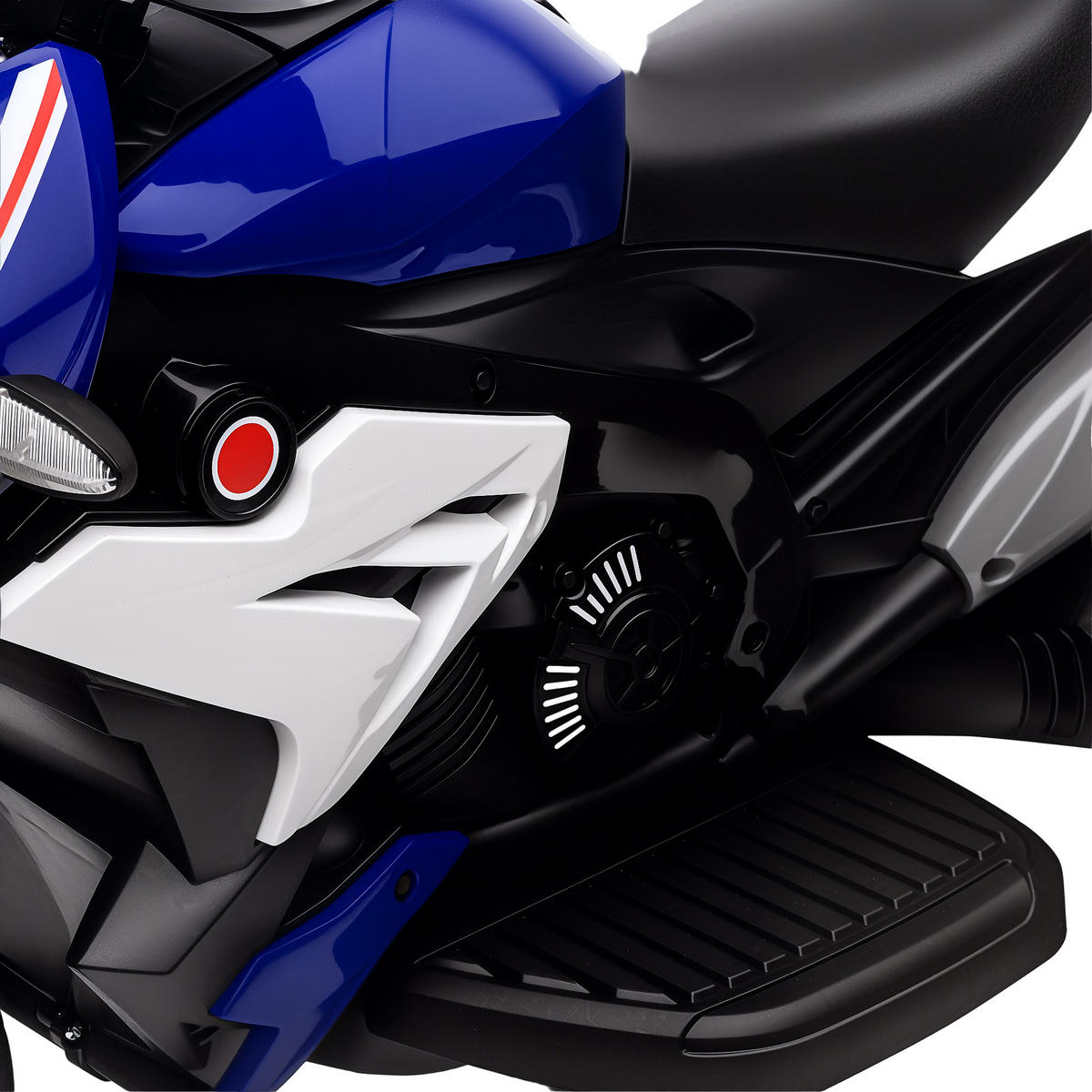 KINDER-ELEKTROMOTORRAD mit Musik, 3 km/h, für 3-5 Jahre Kinder - Blau, Metall (86/42/52cm) - HOMCOM