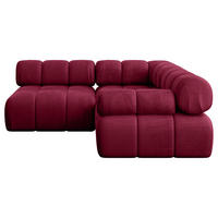 ECKSOFA modulares Sofa Mende-L1 - 190x190x70 cm Bordeauxrot Velours - Bordeaux, Holzwerkstoff/Textil (190/190cm) - ALTDECOR
