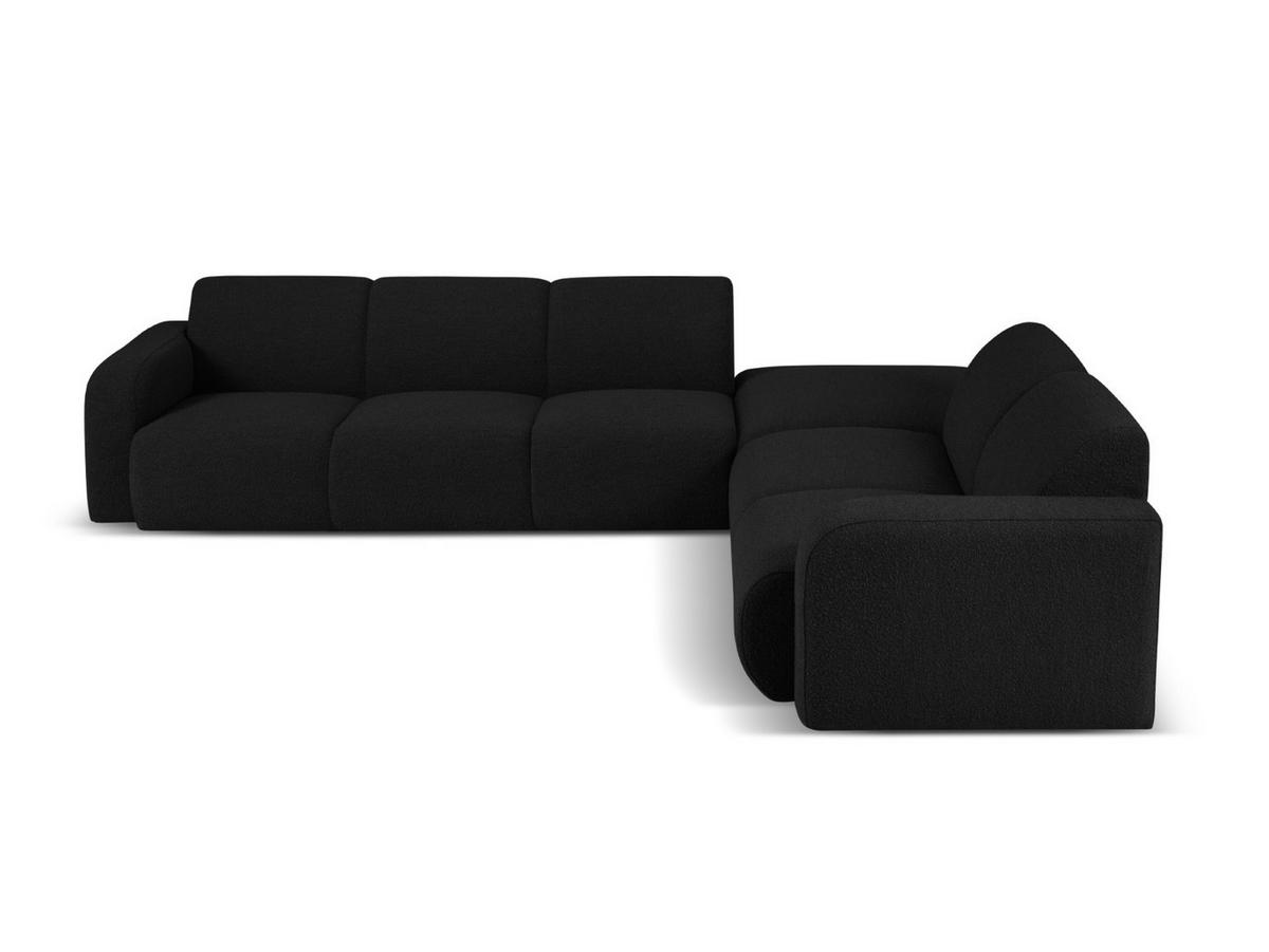 ECKSOFA rechts Molino aus Boucle schwarz 6 Sitzplätze - Schwarz, Textil (250/315cm) - Micadoni