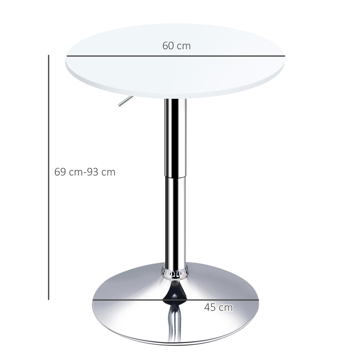 BARTISCH Weiß 1 Stück - Weiß, Kunststoff (60/60/93cm) - GiPP