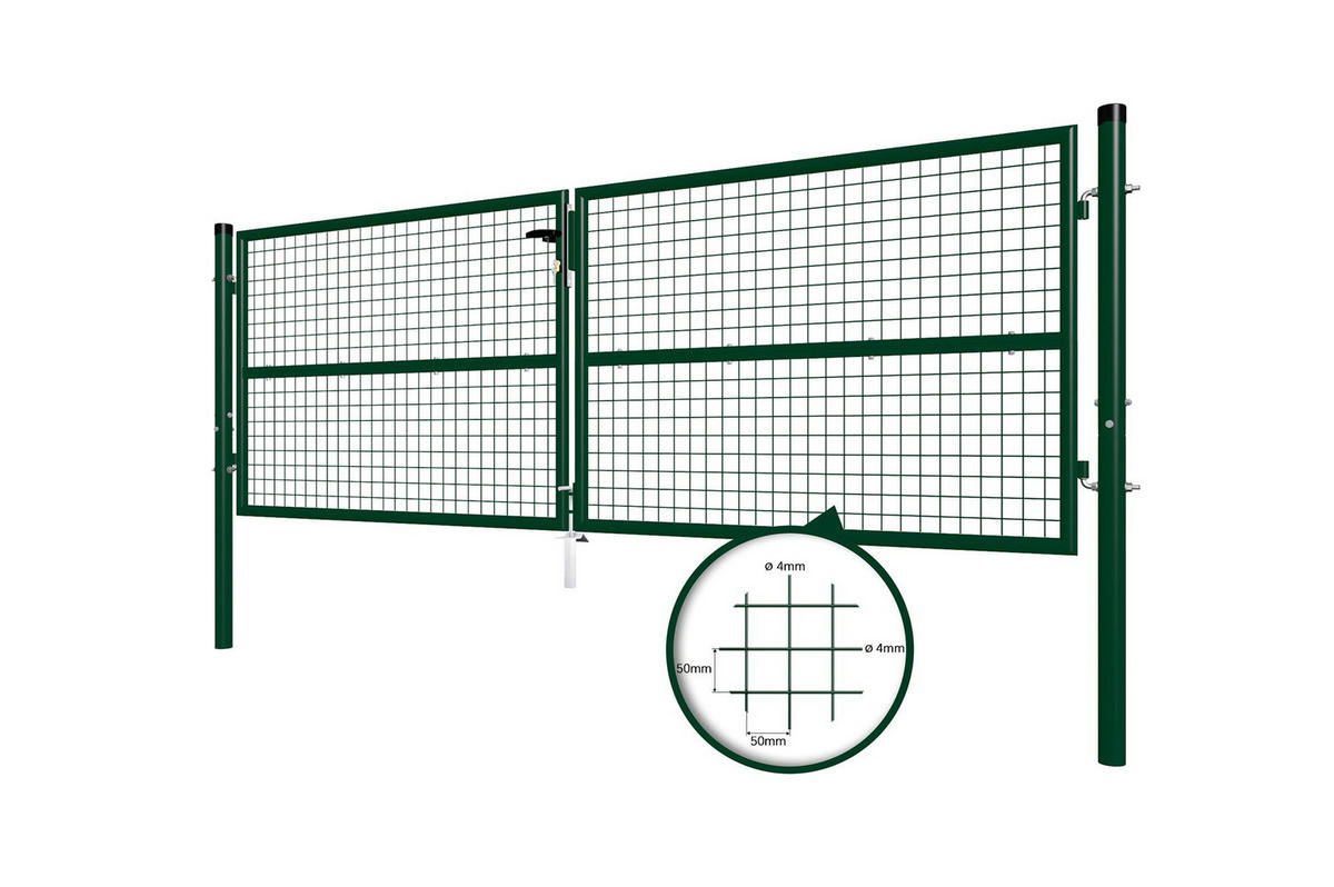 ZAUNTOR Olga Grün 3m H.100cm - Grün, Metall (306/106cm) - Casanoov