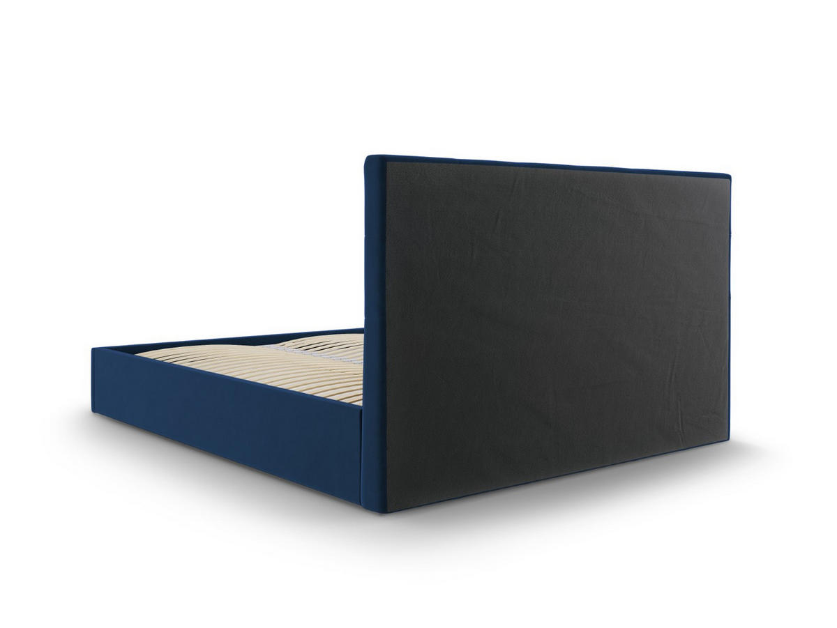 BETT mit Bettkasten und Kopfteil Phaedra aus Samt königsblau 180x200cm - Dunkelblau, Textil (180/200cm) - Micadoni